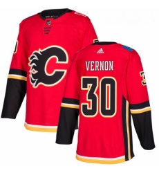 Youth Adidas Calgary Flames 30 Mike Vernon Premier Red Home NHL Jersey 