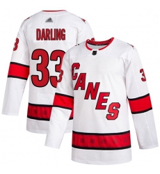 Hurricanes 33 Scott Darling White Road Authentic Stitched Hockey Jersey