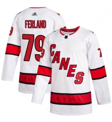 Hurricanes 79 Michael Ferland White Road Authentic Stitched Hockey Jersey