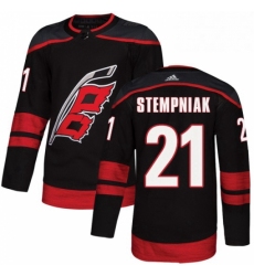 Mens Adidas Carolina Hurricanes 21 Lee Stempniak Premier Black Alternate NHL Jersey 