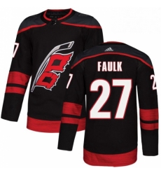 Mens Adidas Carolina Hurricanes 27 Justin Faulk Premier Black Alternate NHL Jersey 