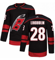 Mens Adidas Carolina Hurricanes 28 Elias Lindholm Premier Black Alternate NHL Jersey 