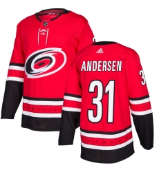 Mens Adidas Carolina Hurricanes 31 Frederik Andersen Authentic Red Drift Fashion NHL Jersey