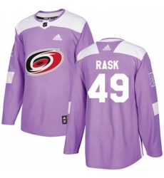 Mens Adidas Carolina Hurricanes 49 Victor Rask Authentic Purple Fights Cancer Practice NHL Jersey 