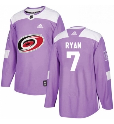 Mens Adidas Carolina Hurricanes 7 Derek Ryan Authentic Purple Fights Cancer Practice NHL Jersey 