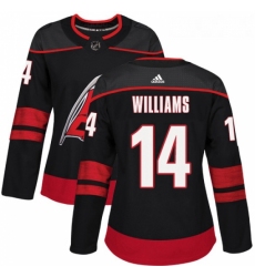 Womens Adidas Carolina Hurricanes 14 Justin Williams Premier Black Alternate NHL Jersey 