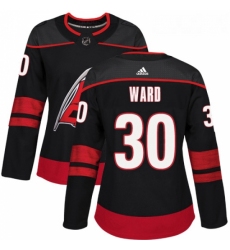 Womens Adidas Carolina Hurricanes 30 Cam Ward Authentic Black Alternate NHL Jersey 