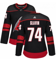 Womens Adidas Carolina Hurricanes 74 Jaccob Slavin Premier Black Alternate NHL Jersey 