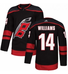 Youth Adidas Carolina Hurricanes 14 Justin Williams Authentic Black Alternate NHL Jersey 