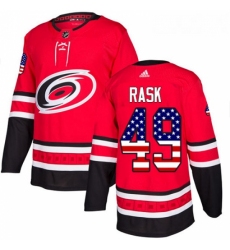 Youth Adidas Carolina Hurricanes 49 Victor Rask Authentic Red USA Flag Fashion NHL Jersey 