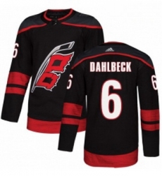 Youth Adidas Carolina Hurricanes 6 Klas Dahlbeck Premier Black Alternate NHL Jersey 