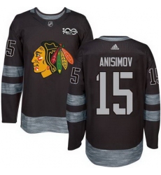 Blackhawks #15 Artem Anisimov Black 1917 2017 100th Anniversary Stitched NHL Jersey