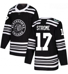 Blackhawks #17 Dylan Strome Black Authentic 2019 Winter Classic Stitched Hockey Jersey