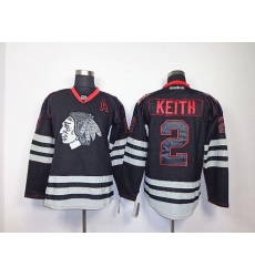 Blackhawks #2 Duncan Keith Black Accelerator Stitched NHL Jersey