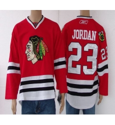 Blackhawks #23 Jordan Red Stitched NHL Jersey