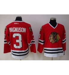 Blackhawks #3 Keith Magnuson Stitched Red NHL Jersey