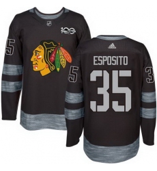 Blackhawks #35 Tony Esposito Black 1917 2017 100th Anniversary Stitched NHL Jersey