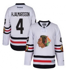 Blackhawks #4 Niklas Hjalmarsson White 2017 Winter Classic Stitched NHL Jersey