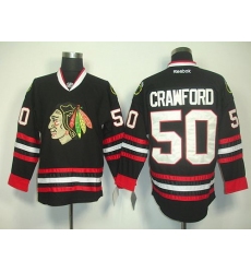 Blackhawks #50 Corey Crawford Black Stitched NHL Jersey