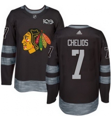 Blackhawks #7 Chris Chelios Black 1917 2017 100th Anniversary Stitched NHL Jersey