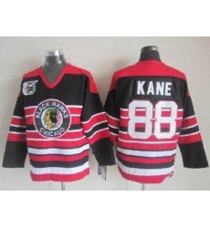 Blackhawks #88 Patrick Kane Red Black 75TH CCM Stitched NHL Jersey