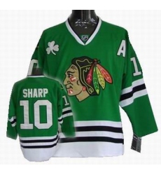 Chicago Blackhawks #10 Patrick Sharp hockey Green Jersey