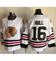 Chicago Blackhawks  #16 Bobby Hull White CCM Throwback Stitched NHL Jersey