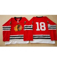 Chicago Blackhawks #18 Denis Savard Red Mitchell And Ness 1960-61 Stitched NHL Jersey