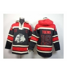 Chicago Blackhawks #19 Toews red-black hooded sweatshirt[the skeleton head][patch C]