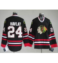 Chicago Blackhawks #24 Martin Havlat Black hockey Jersey