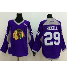 Chicago Blackhawks #29 Bryan Bickell Purple Hockey Fights Cancer Stitched NHL Jersey