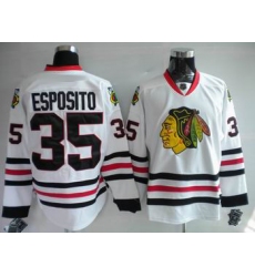 Chicago Blackhawks #35 Tony Esposito Hockey white Jersey