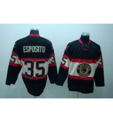 Chicago Blackhawks #35 Tony Esposito black NEW Third jersey