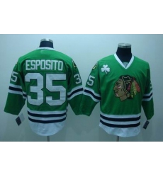 Chicago Blackhawks #35 Tony Esposito green jerseys