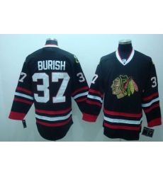 Chicago Blackhawks #37 Adam Burish Jerseys black