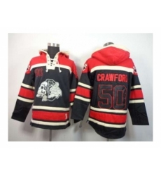 Chicago Blackhawks #50 Crawford red-black[pullover hooded sweatshirt][the skeleton head]