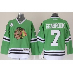 Chicago Blackhawks #7 Brent Seabrook Green Stitched NHL Jersey