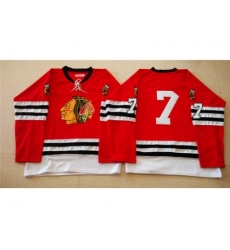 Chicago Blackhawks #7 Chris Chelios Red Mitchell And Ness 1960-61 Stitched NHL Jersey