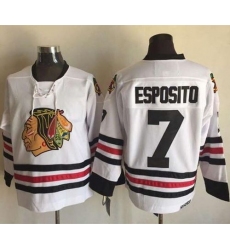 Chicago Blackhawks  #7 Tony Esposito White CCM Throwback Stitched NHL Jersey