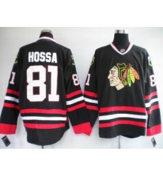 Chicago Blackhawks #81 Marian Hossa Black hockey Jersey