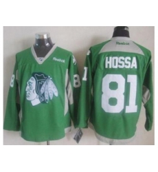 Chicago Blackhawks #81 Marian Hossa Green Practice Stitched NHL Jersey