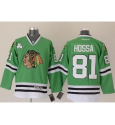 Chicago Blackhawks #81 Marian Hossa Green Stitched NHL Jersey