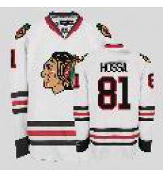 Chicago Blackhawks #81 Marian Hossa white hockey Jersey