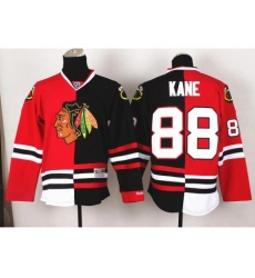 Chicago Blackhawks 88 Patrick Kane Black Red Split NHL Jerseys