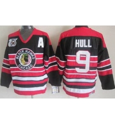 Chicago Blackhawks 9 Bobby Hull Black 75th Throwback CCM NHL Jerseys