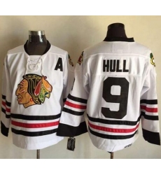 Chicago Blackhawks  #9 Bobby Hull White CCM Throwback Stitched NHL Jersey