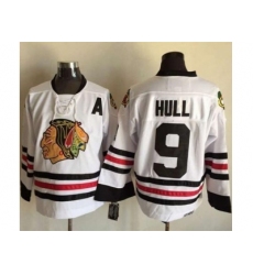 Chicago Blackhawks #9 Bobby Hull White CCM Throwback Stitched NHL Jersey