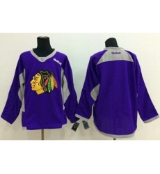 Chicago Blackhawks Blank Purple Hockey Fights Cancer Stitched NHL Jersey