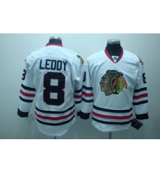 Chicago Blackhawks leddy 8 white  hockey jerseys