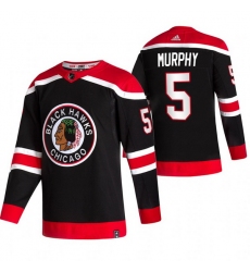 Men Chicago Blackhawks 5 Connor Murphy Black Adidas 2020 21 Reverse Retro Alternate NHL Jersey